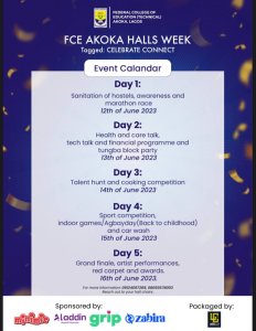 FCE AKOKA HALLS WEEK 2023