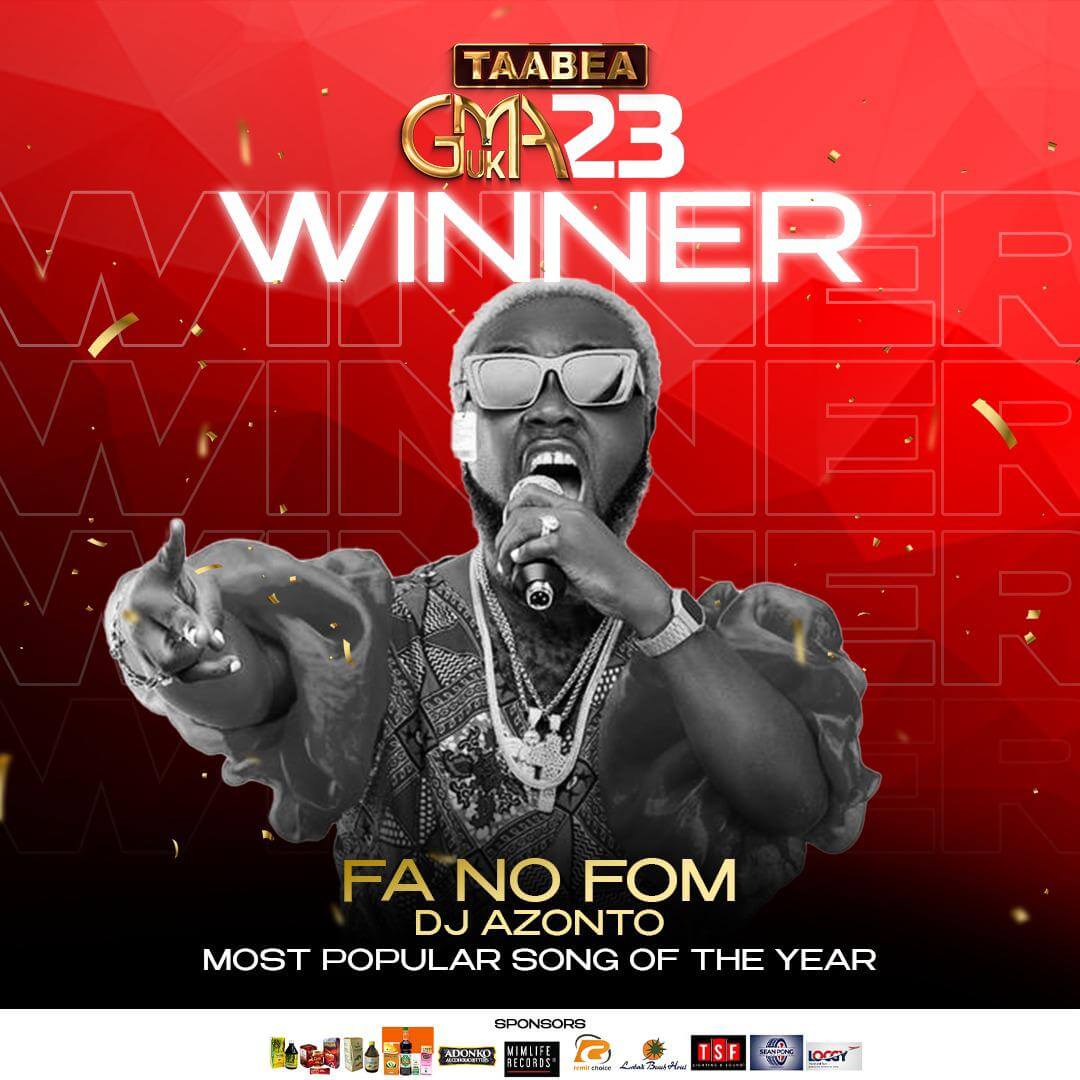 DJ Azonto wins "Most Popular Song"